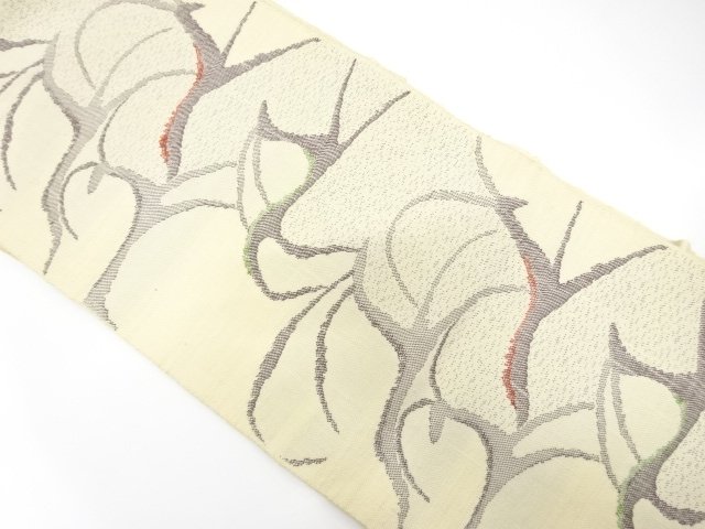 JAPANESE KIMONO / ANTIQUE HAND-WOVEN MAWATA TSUMUGI ABSTRACT DEER PATT